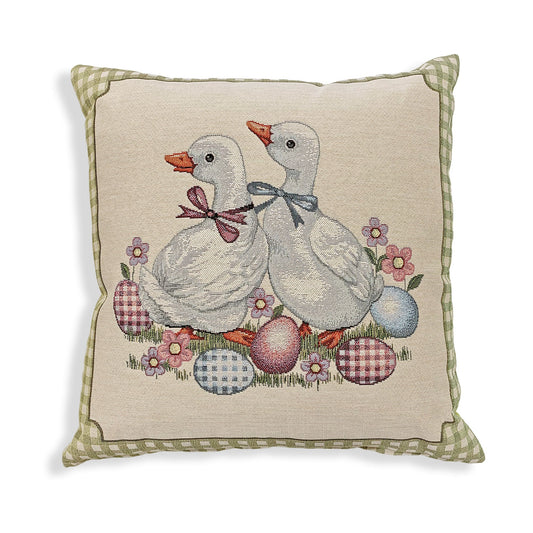 Cuscino arredo pasquale in gobelin Maestri Cotonieri paperelle Pasqua 6021