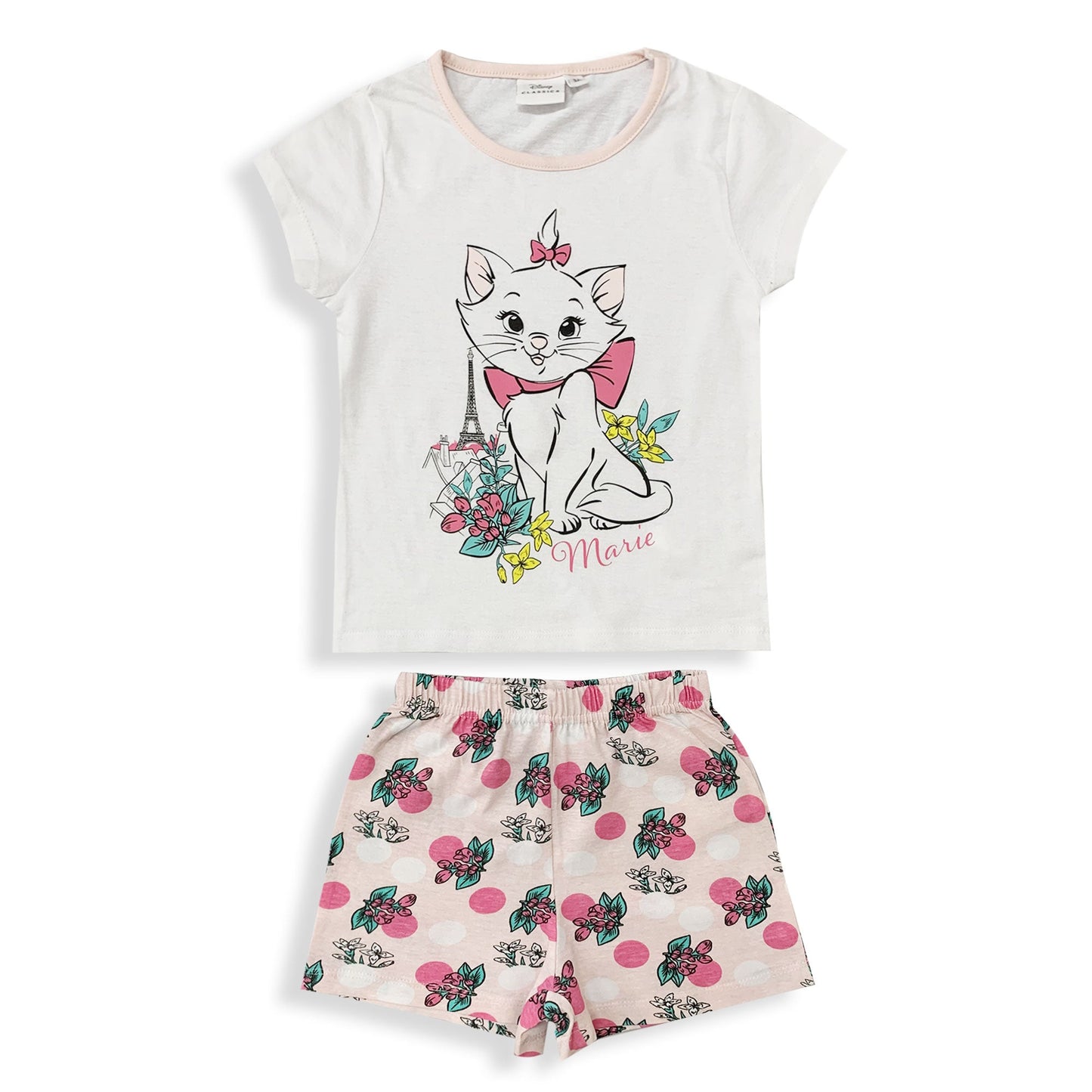 Pigiama bambina Disney Aristogatti Marie pantaloncino in cotone stampato 6032