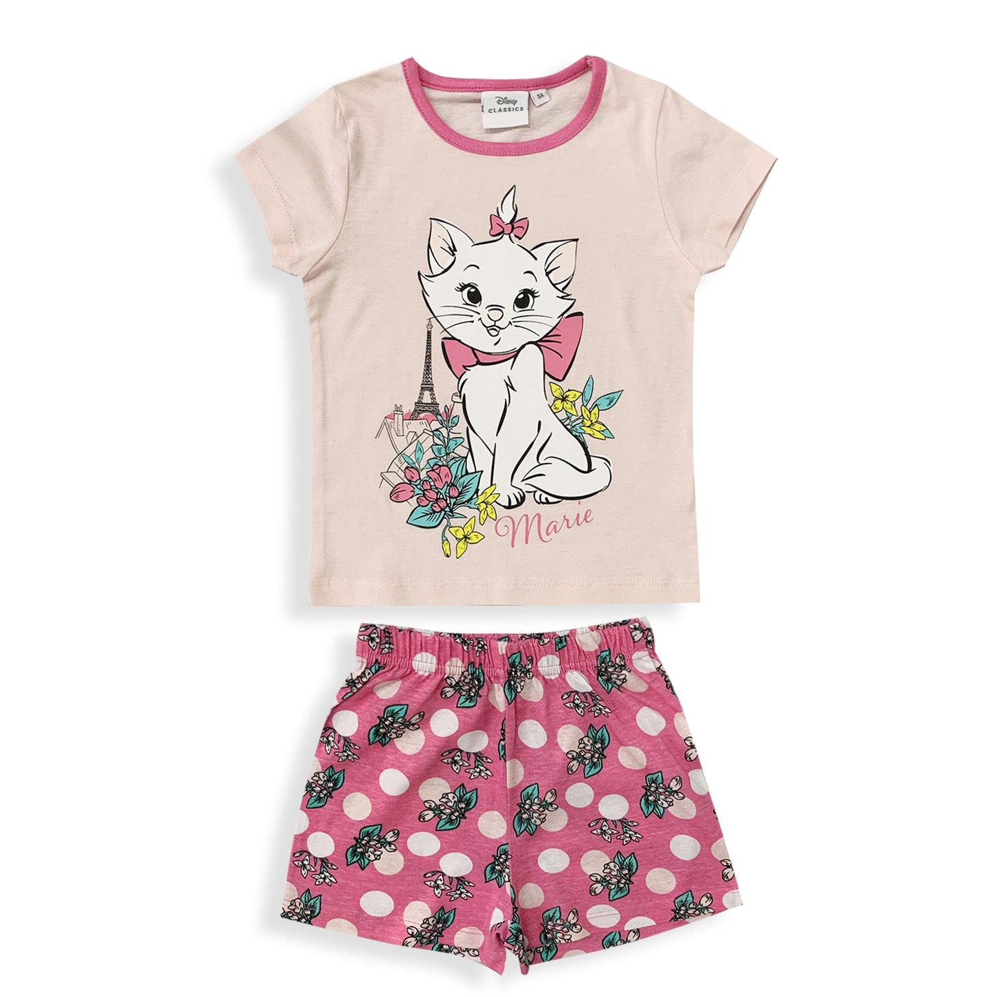 Pigiama bambina Disney Aristogatti Marie pantaloncino in cotone stampato 6032
