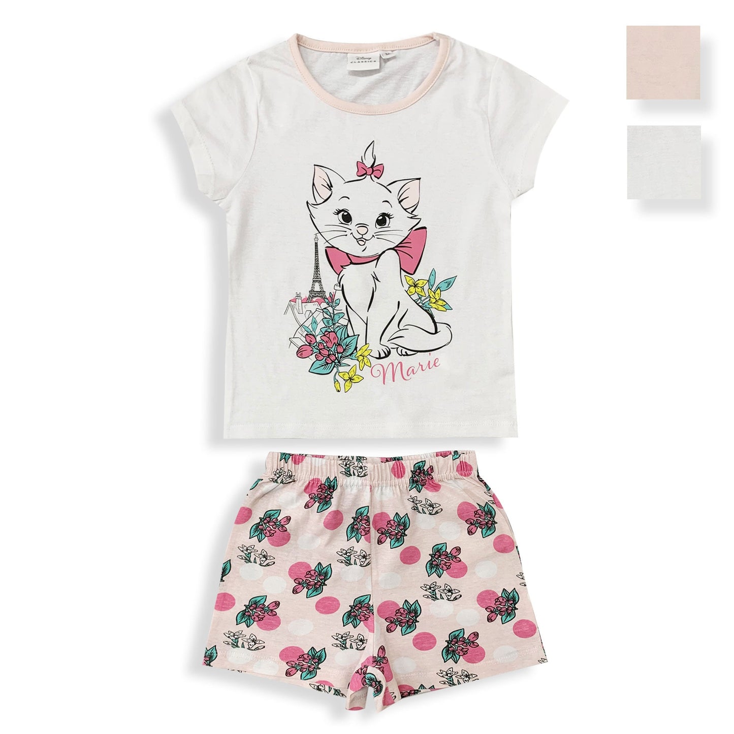 Pigiama bambina Disney Aristogatti Marie pantaloncino in cotone stampato 6032