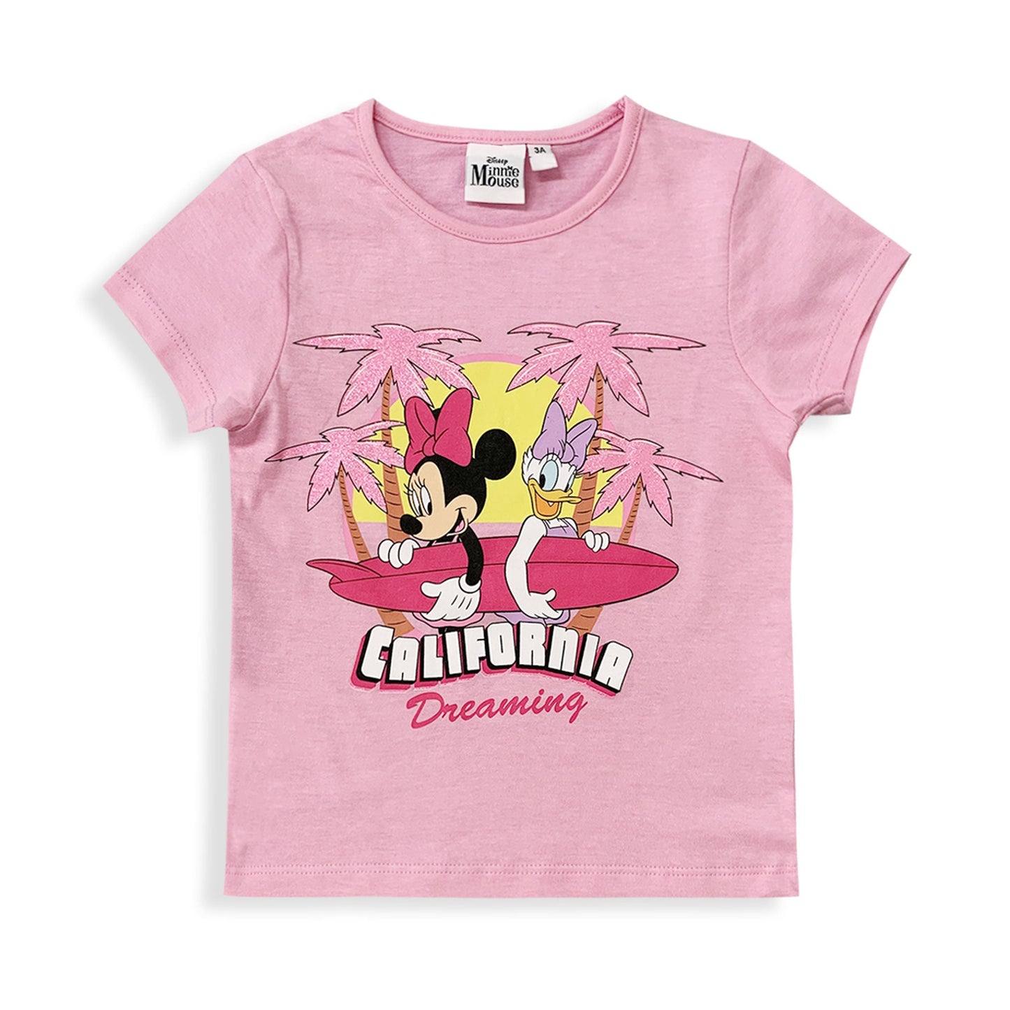 Pigiama bambina Disney Minnie Mouse pantalone lungo in cotone con glitter 6033