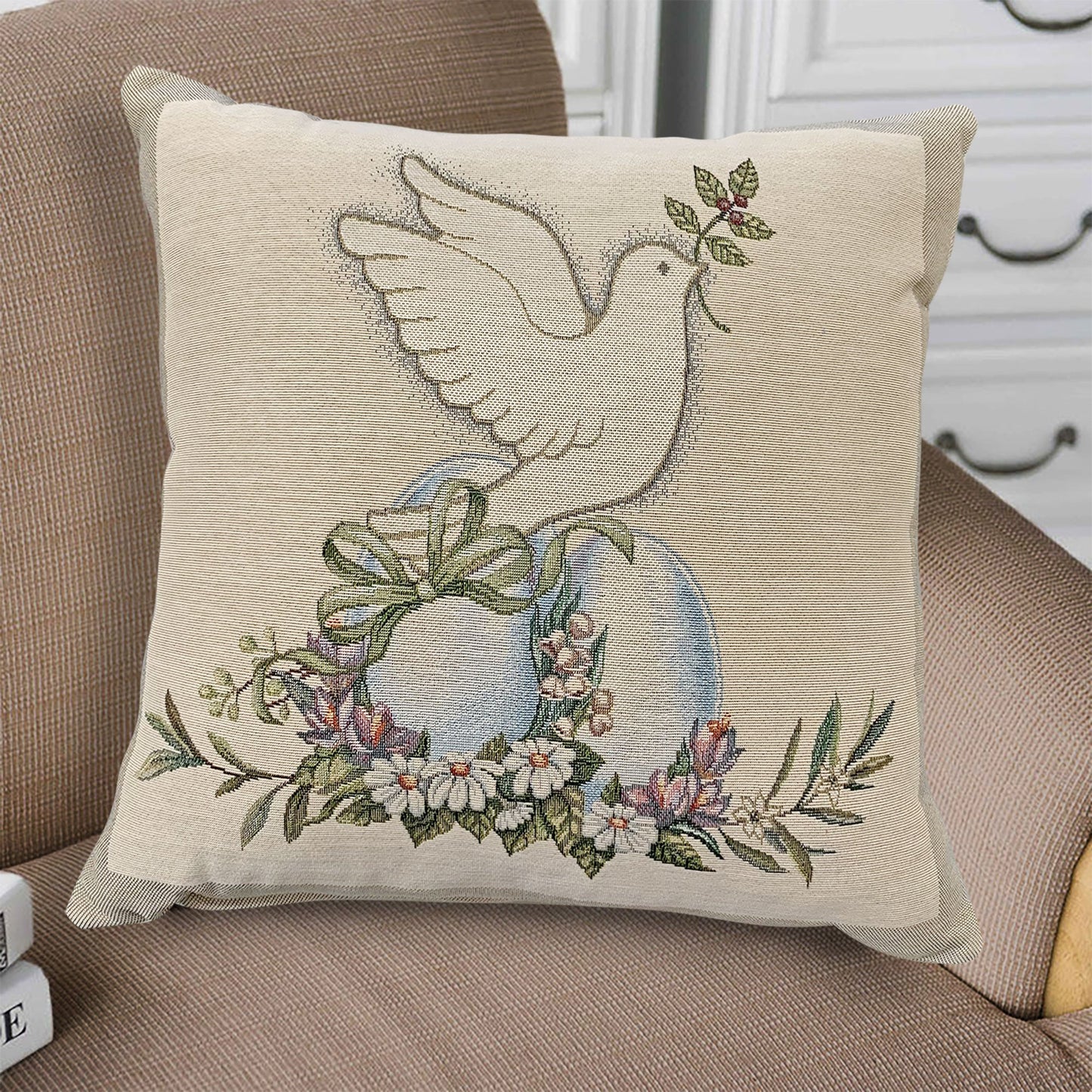 Cuscino arredo pasquale in gobelin Vingi 45x45 decorazione Pasqua dis.5 6059