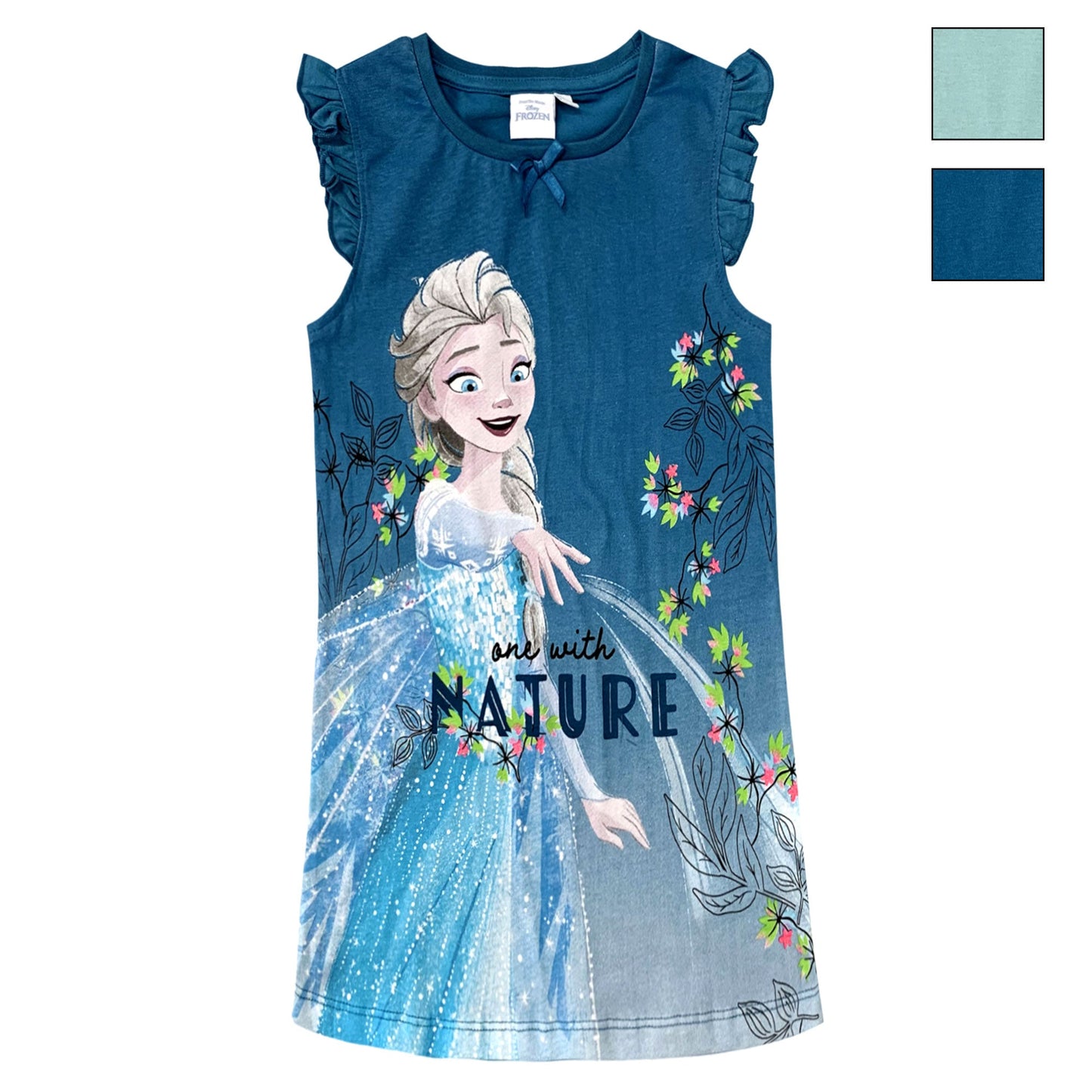 Camicia da notte bambina Disney Frozen Elsa canotta con rouches in cotone 6080