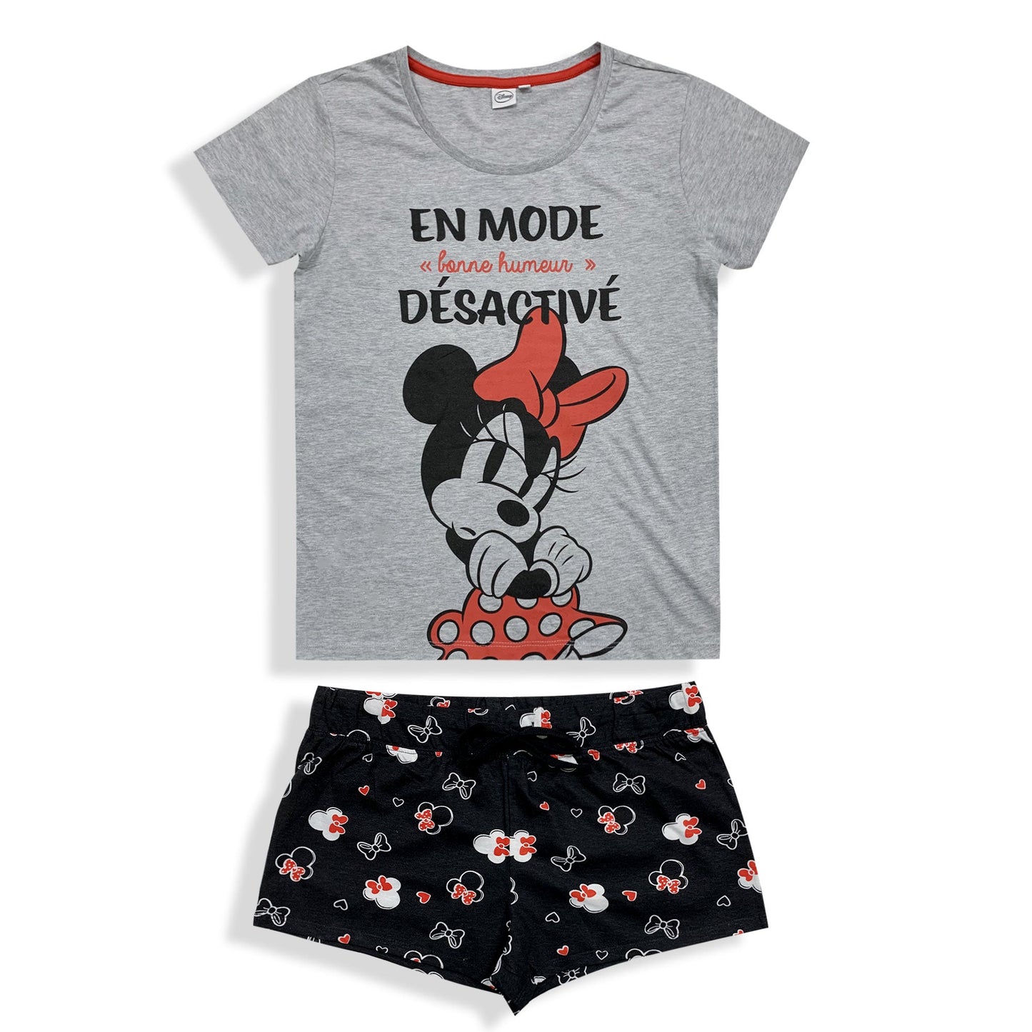Pigiama corto donna Disney Minnie Mouse t-shirt e short in cotone estivo 6092