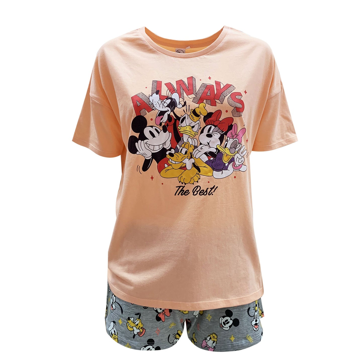 Pigiama corto donna Disney Mickey Mouse t-shirt e short in cotone estivo 6093