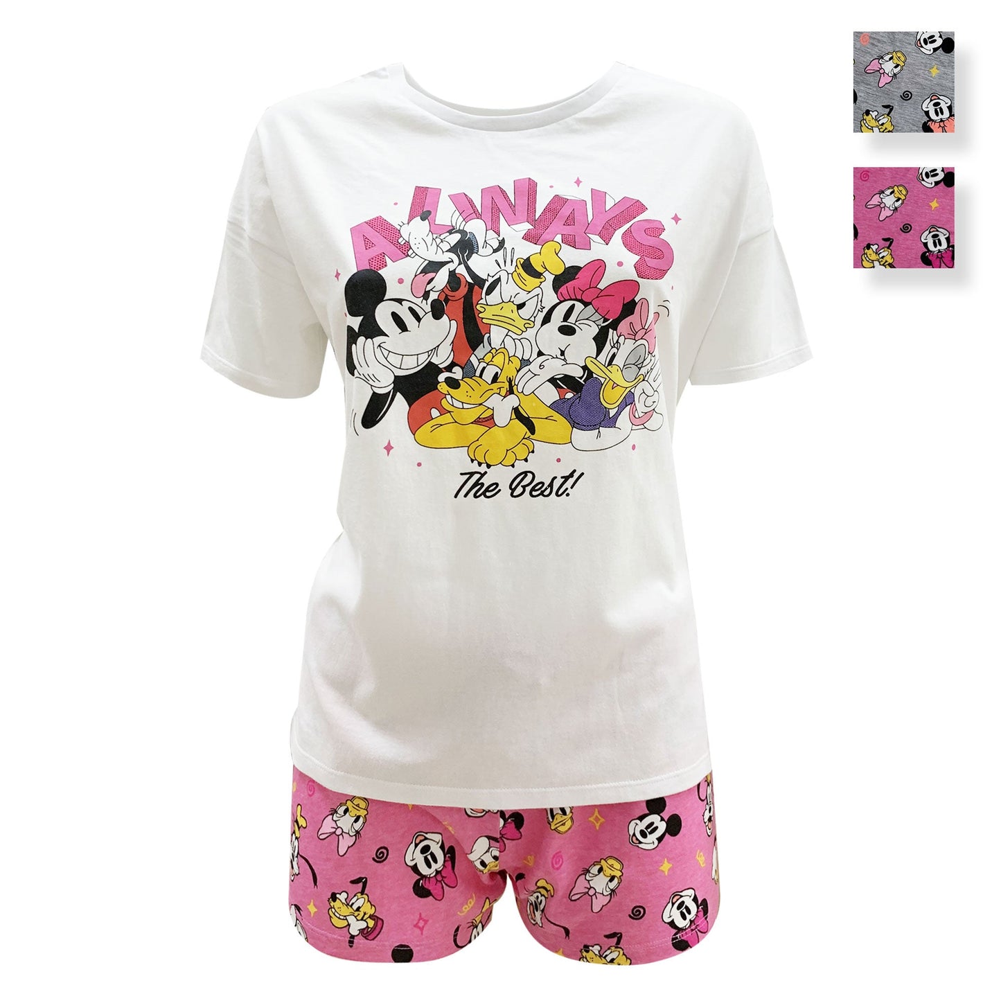 Pigiama corto donna Disney Mickey Mouse t-shirt e short in cotone estivo 6093