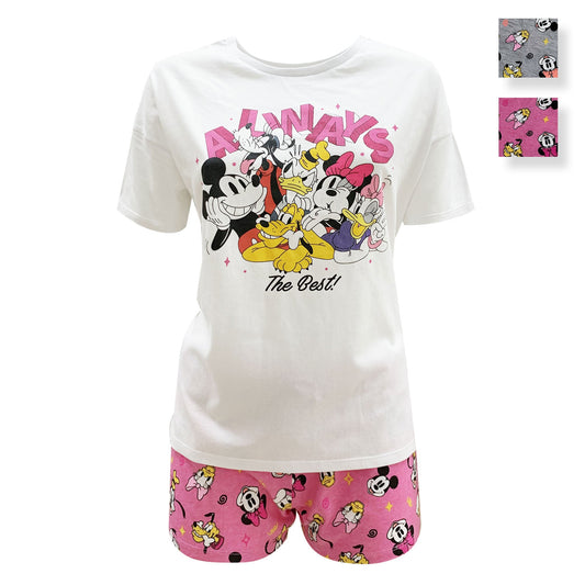 Pigiama corto donna Disney Mickey Mouse t-shirt e short in cotone estivo 6093