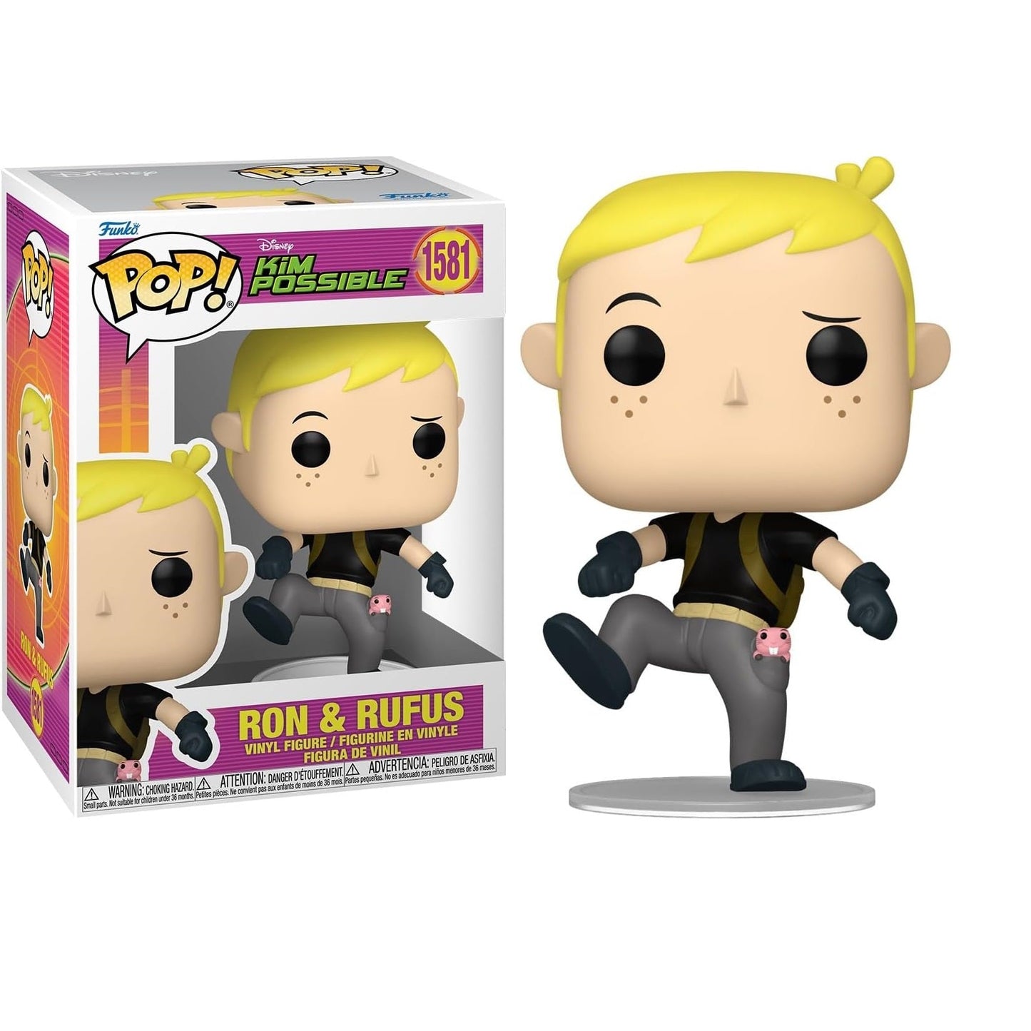 Funko Pop ! Disney - Kim Possible (1581) Ron and Rufus Figure Vinyl 9 Cm Funko