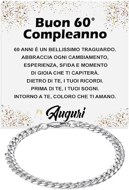 Bracciale Cubano Compleanno - 60 anni