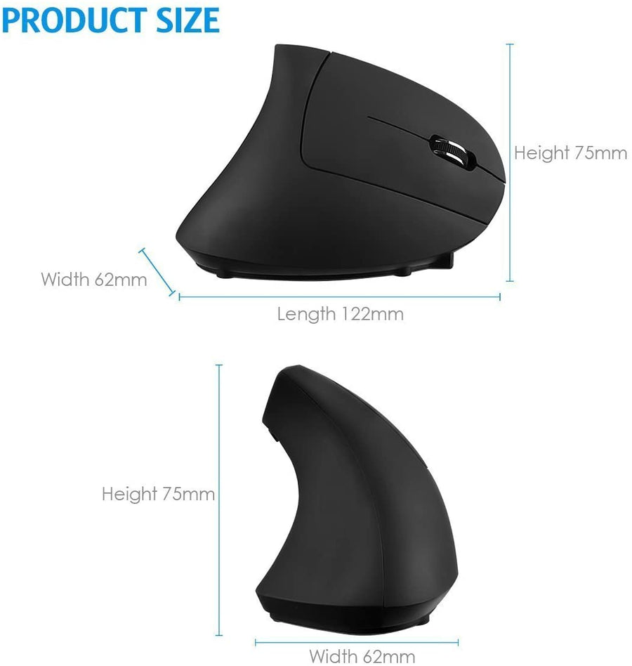 Mouse Verticale Wireless 2.4ghz Con Luce RGB Linq W9002