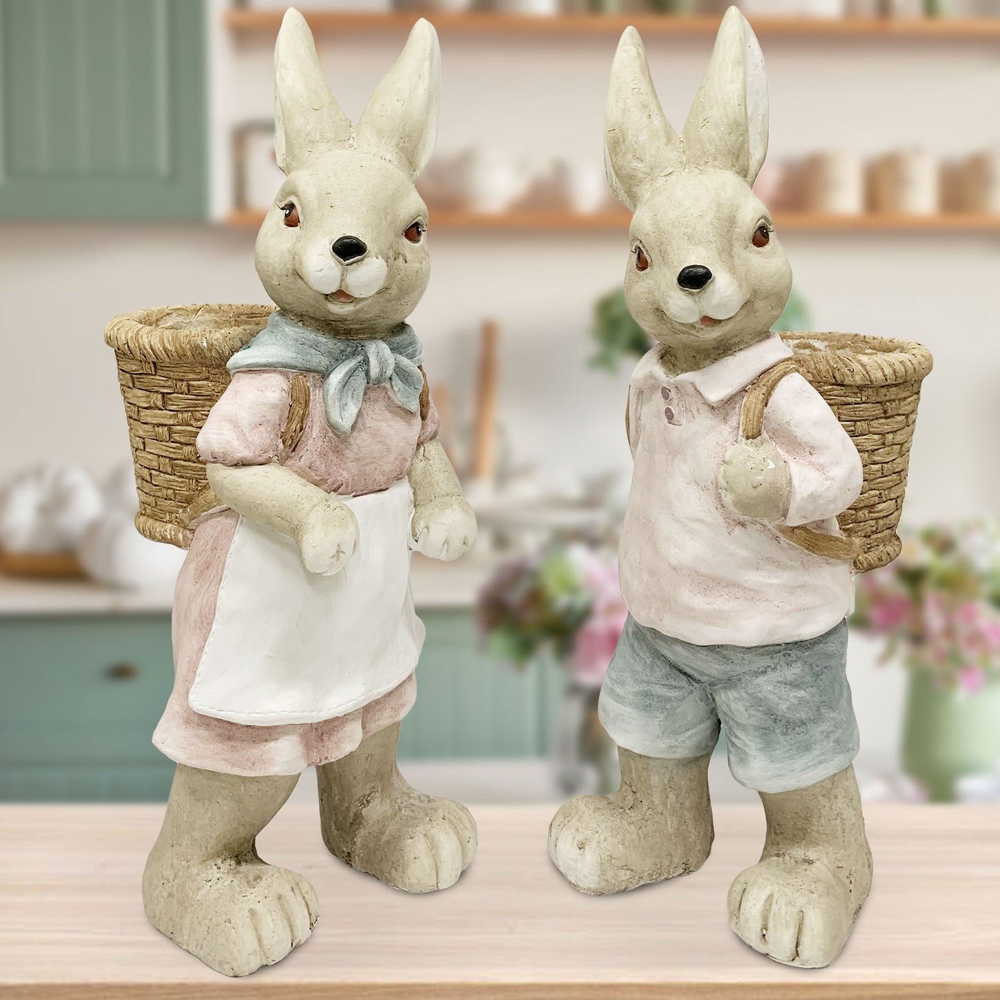 Coniglietto di Pasqua Decorazione pasquale in resina Nuvole di Stoffa 6119