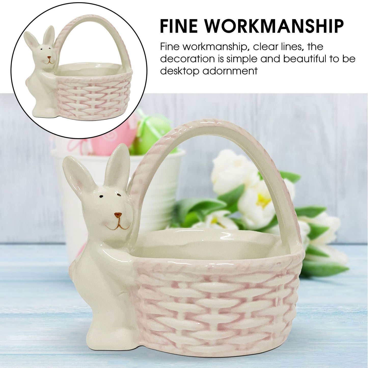 Cestino porta oggetti pasquale decorazione Pasqua coniglio Nuvole di Stoffa 6123