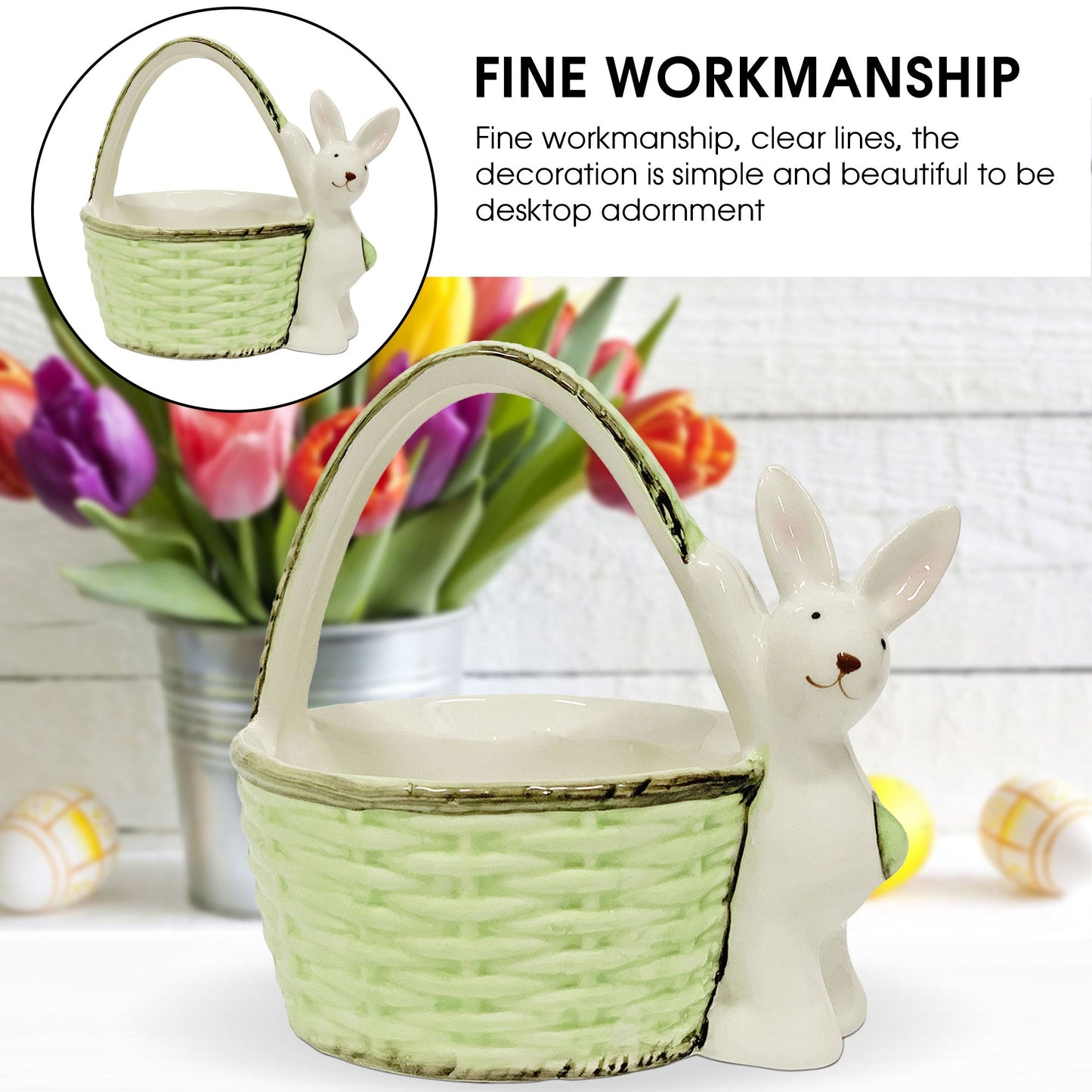 Cestino porta oggetti pasquale decorazione Pasqua coniglio Nuvole di Stoffa 6124