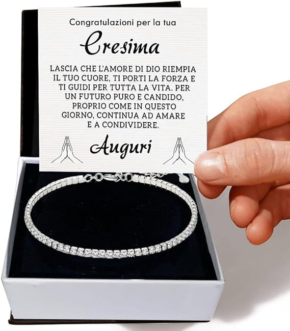 Bracciale Tennis in Argento Sterling 925 - Cresima
