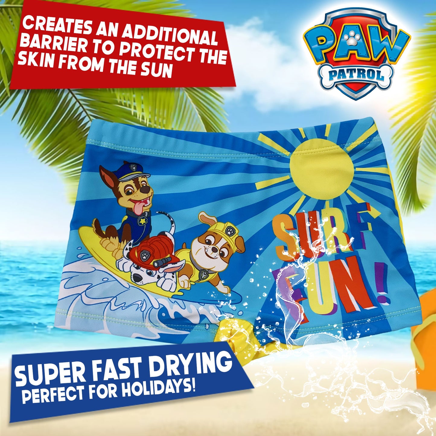 Costume da bagno per bambino Paw Patrol pantaloncino boxer mare bimbo 6144