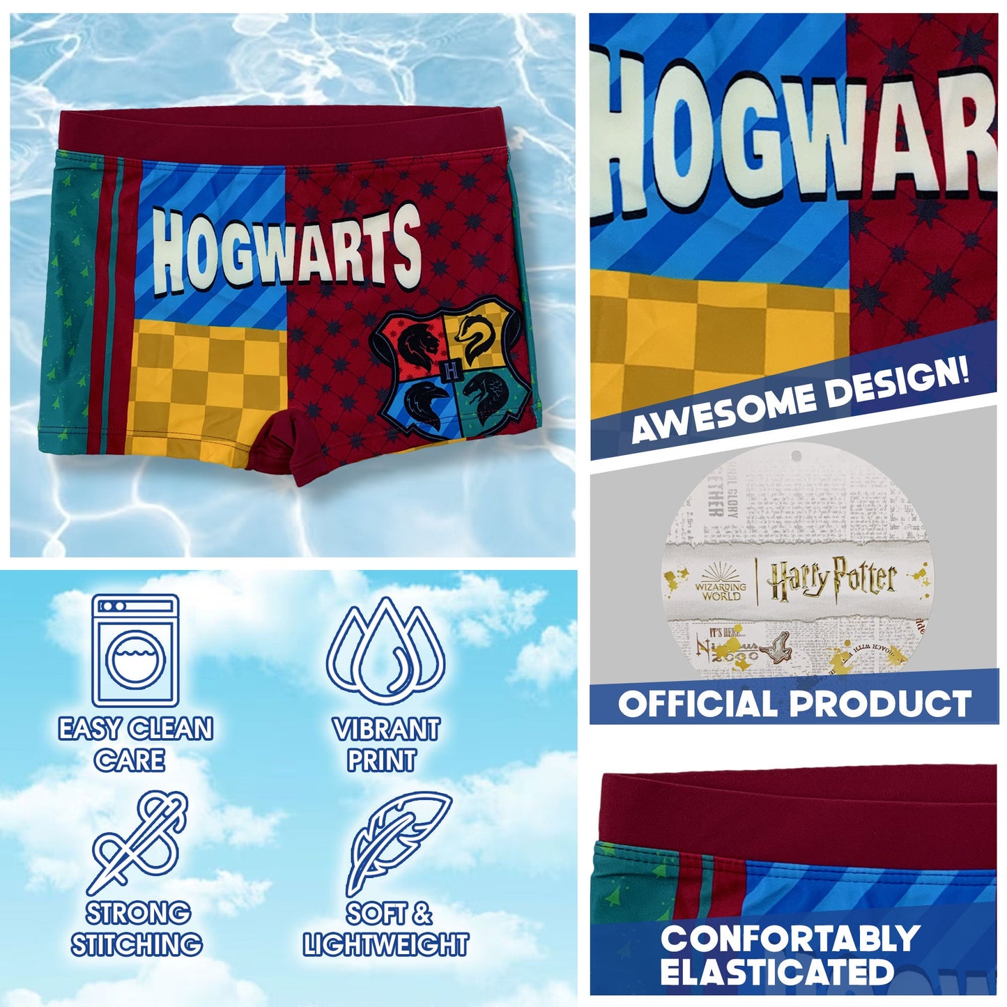 Costume da bagno per bambino Harry Potter pantaloncino boxer mare bimbo 6145