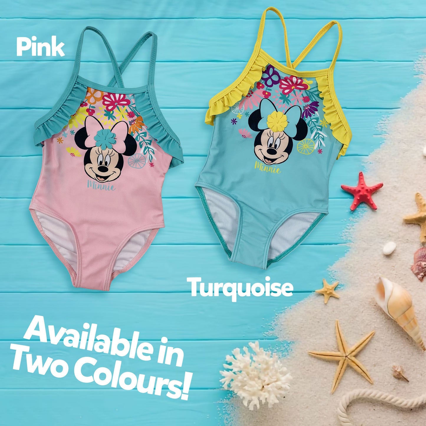 Costume da bagno per neonato bambina Disney Minnie Mouse 1 pezzo bimba mare 6146