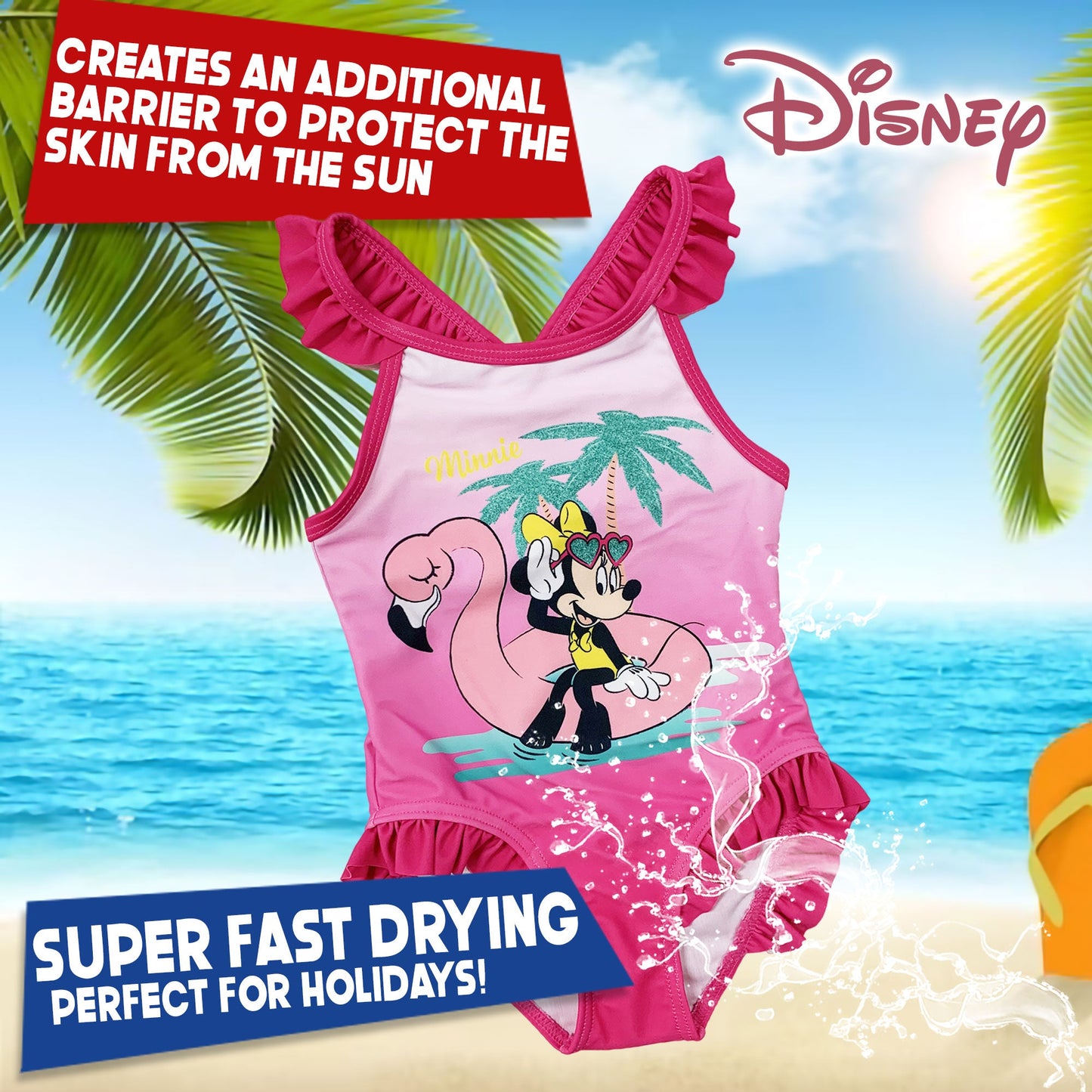 Costume da bagno per neonato bambina Disney Minnie Mouse 1 pezzo 6147