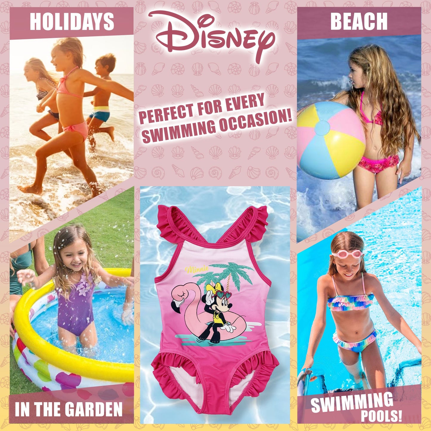 Costume da bagno per neonato bambina Disney Minnie Mouse 1 pezzo 6147