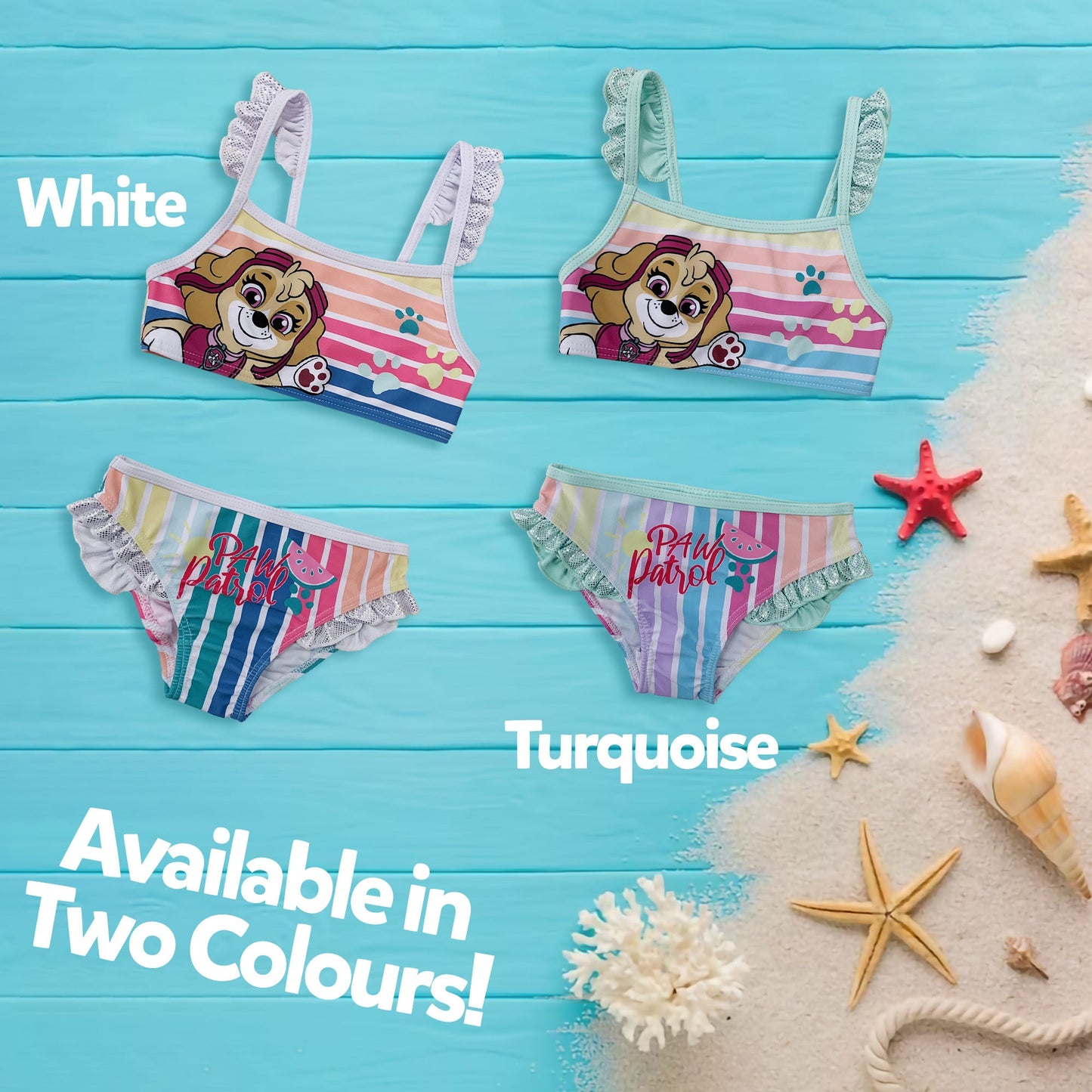Costume da bagno bambina Paw Patrol due pezzi bikini mare 6152