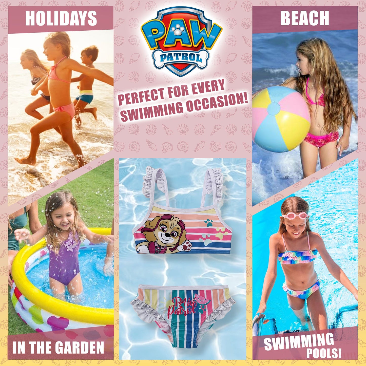 Costume da bagno bambina Paw Patrol due pezzi bikini mare 6152