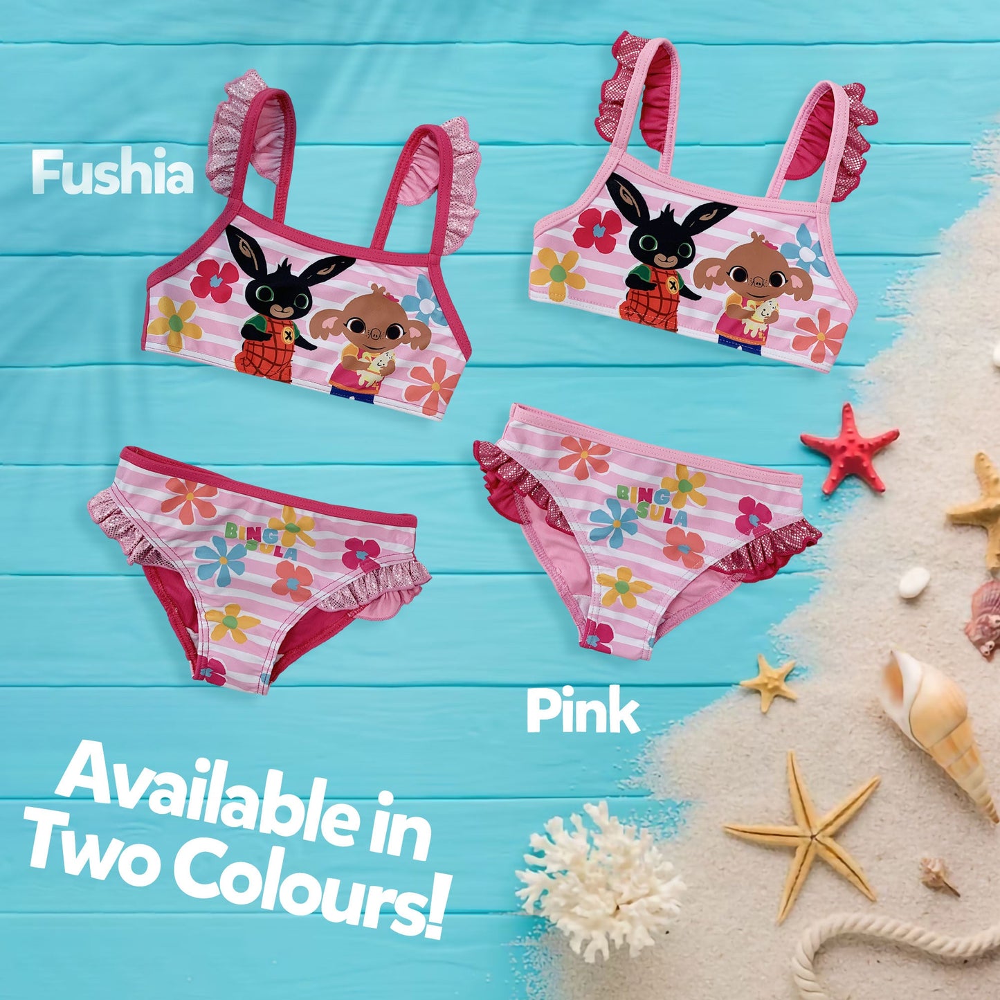 Costume da bagno bambina Bing e Sula due pezzi bikini mare 6154