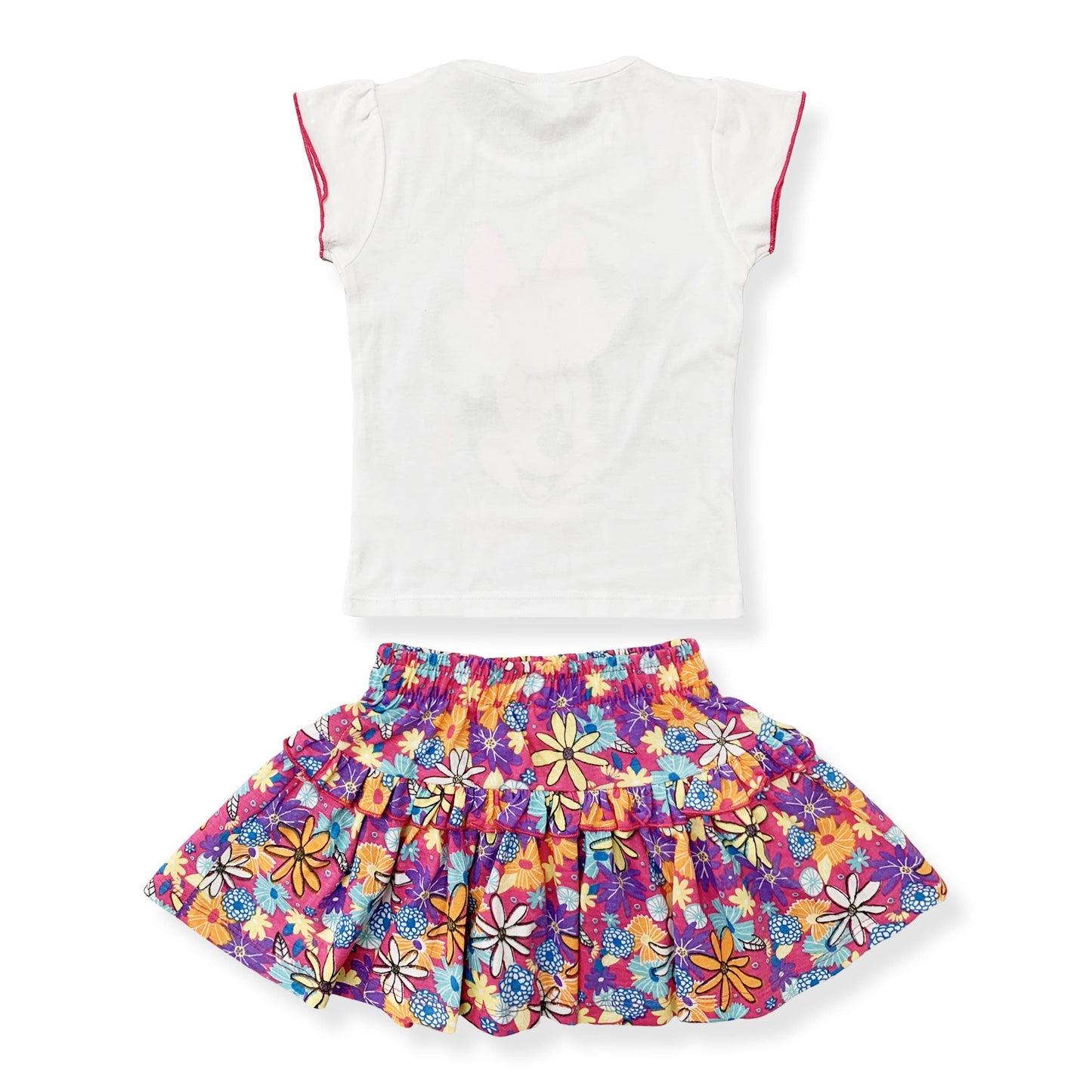 Completo bambina Disney Minnie Mouse estivo t-shirt e gonna in cotone 6167