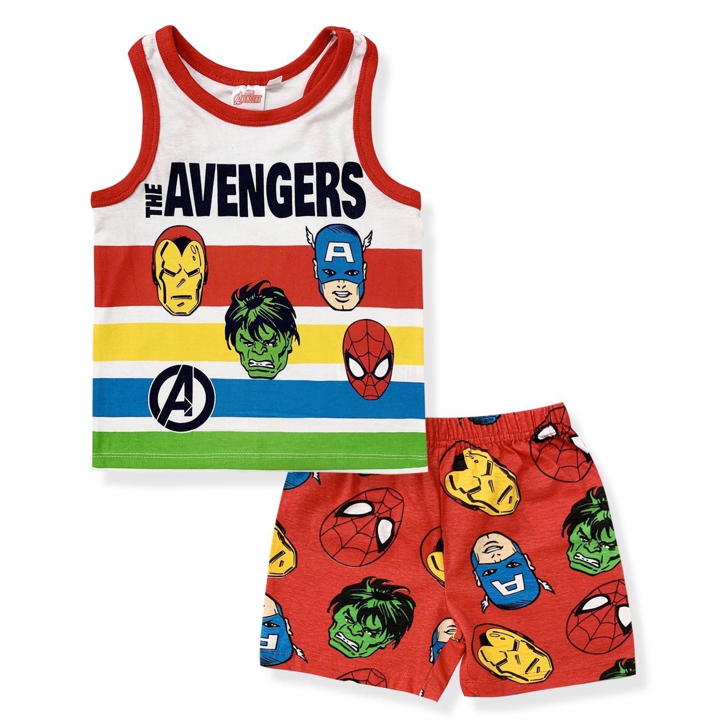 Pigiama bambino Marvel Avengers canotta e pantalone corto estivo in cotone 6182