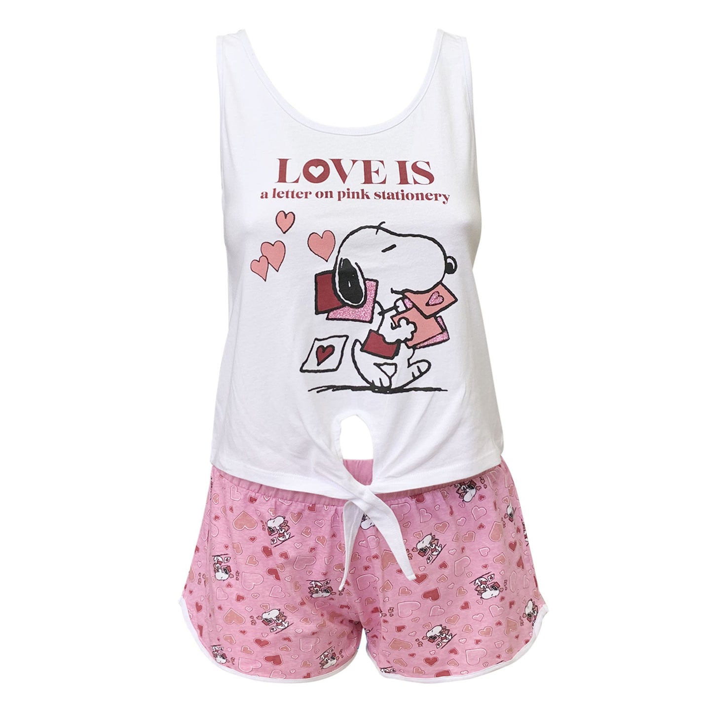 Pigiama corto donna Snoopy canotta e short in cotone estivo 6186