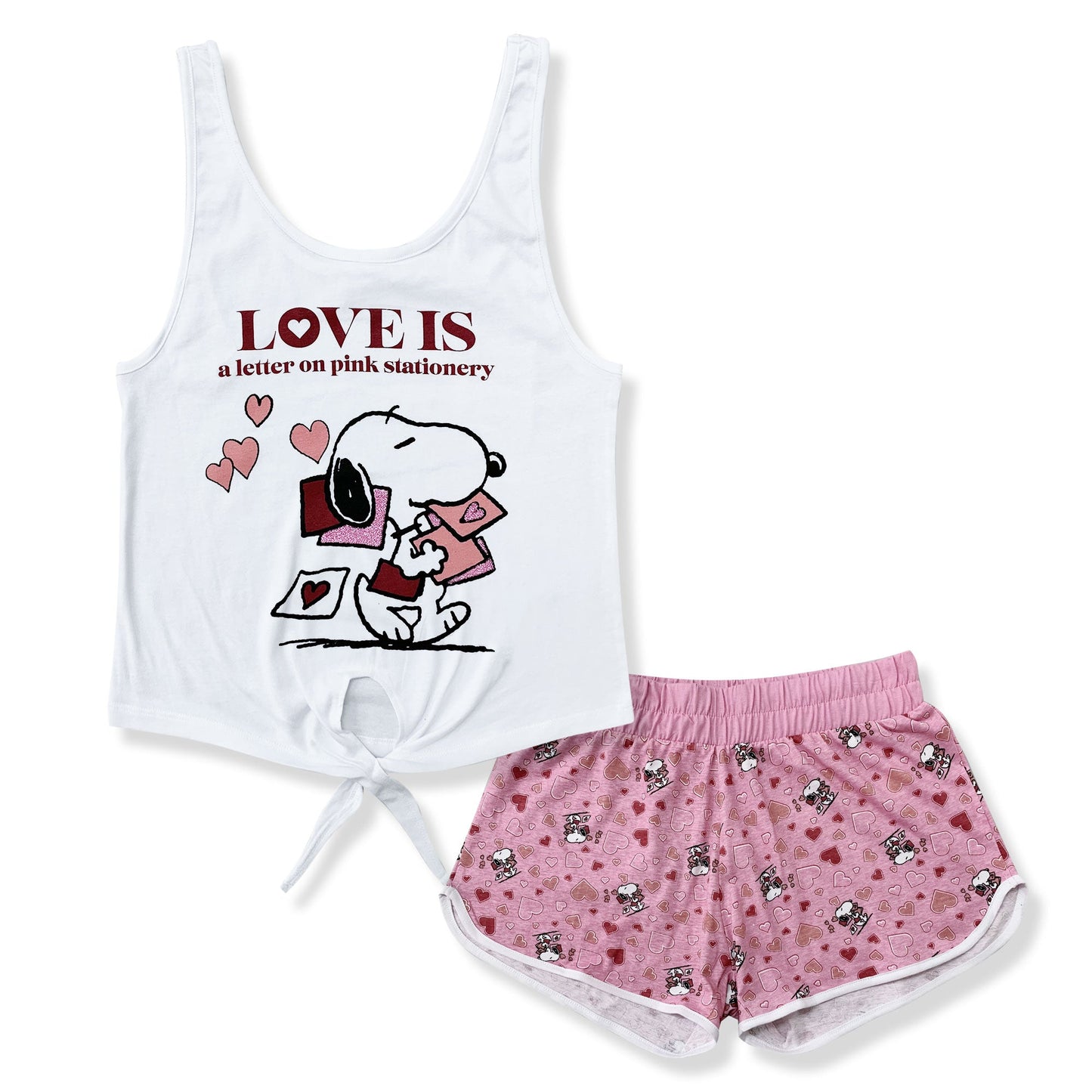 Pigiama corto donna Snoopy canotta e short in cotone estivo 6186