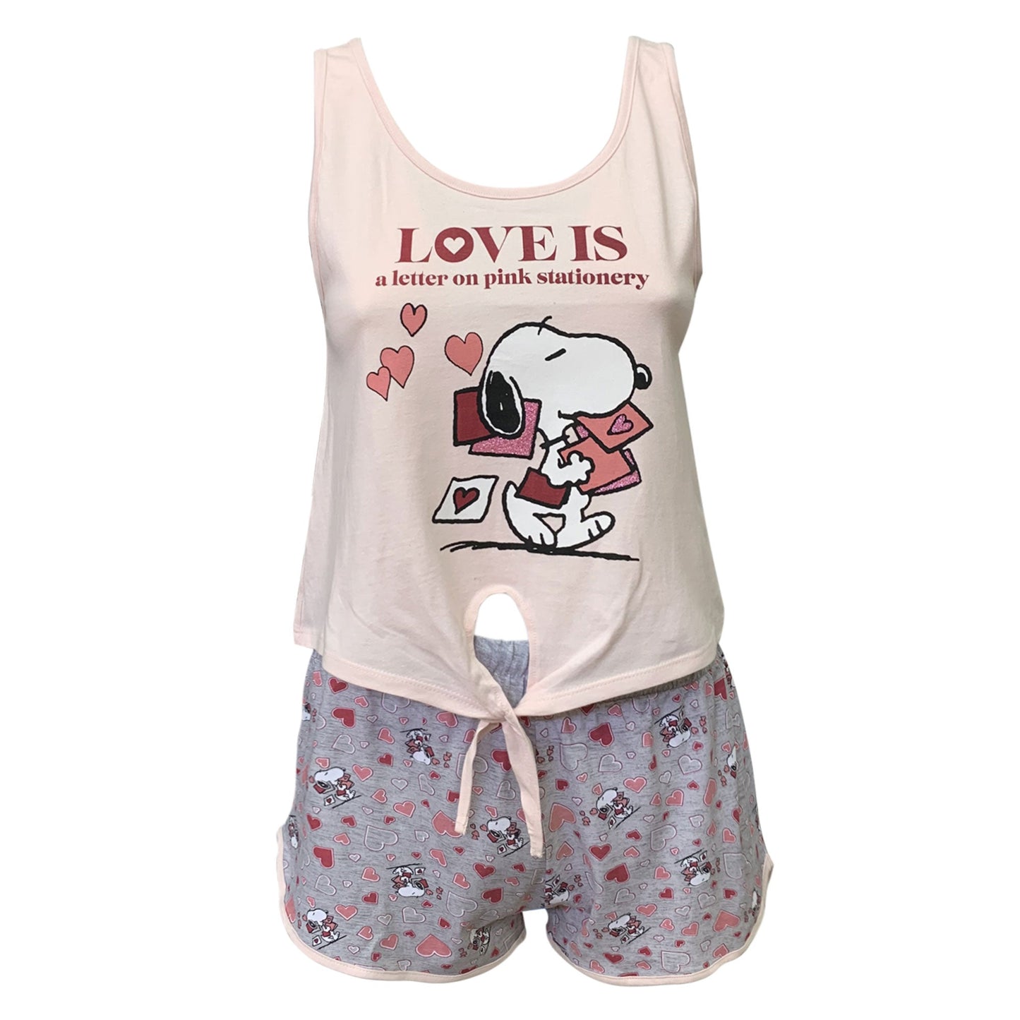 Pigiama corto donna Snoopy canotta e short in cotone estivo 6186