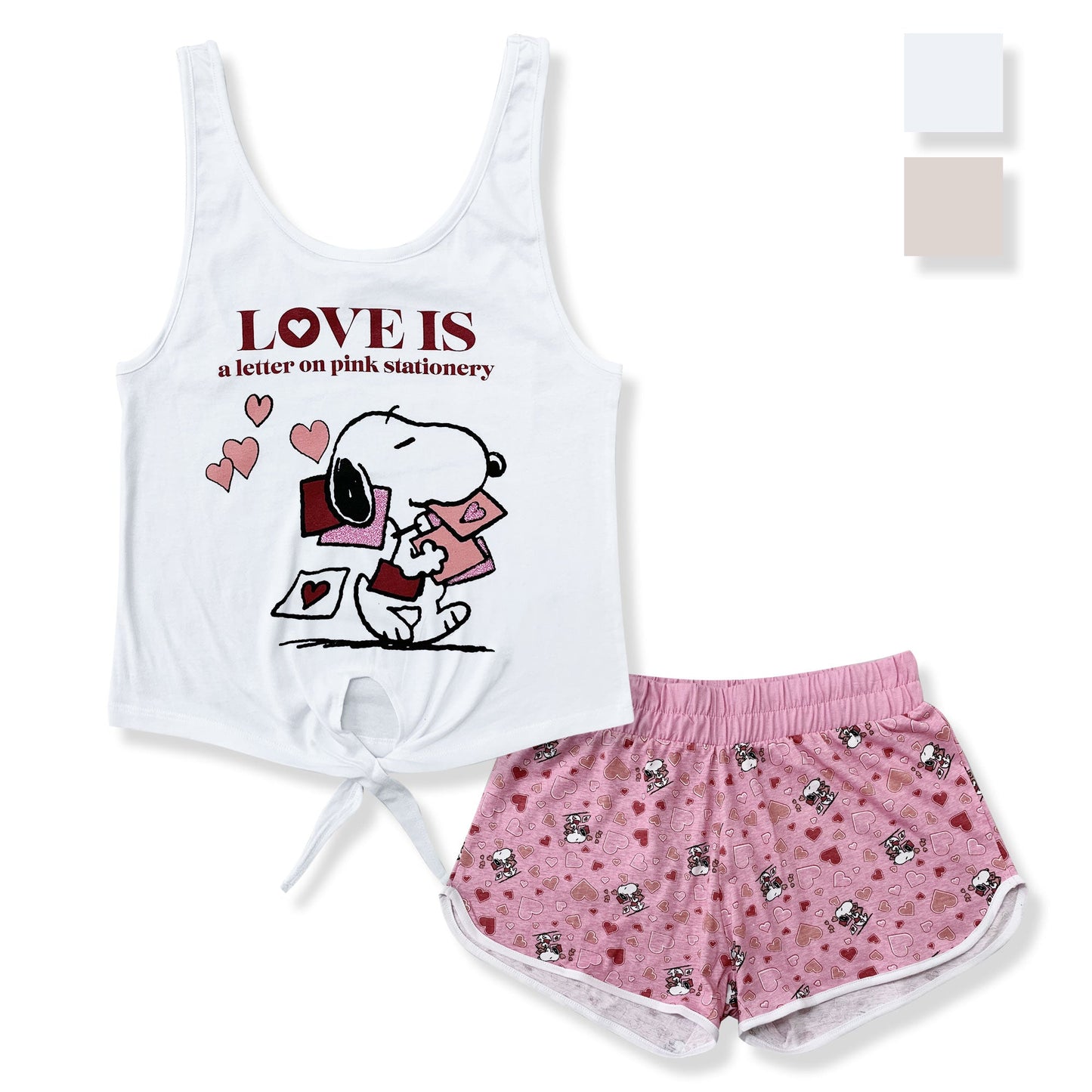 Pigiama corto donna Snoopy canotta e short in cotone estivo 6186