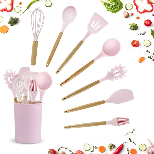 Set di utensili da Cucina Isabelle Rose in silicone con manico in legno 6194