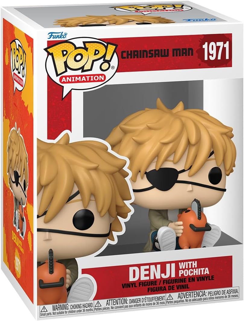 Funko Pop ! Animation - Chainsaw Man (1971) Denji WIth Pochita Vinyl Figure 9cm
