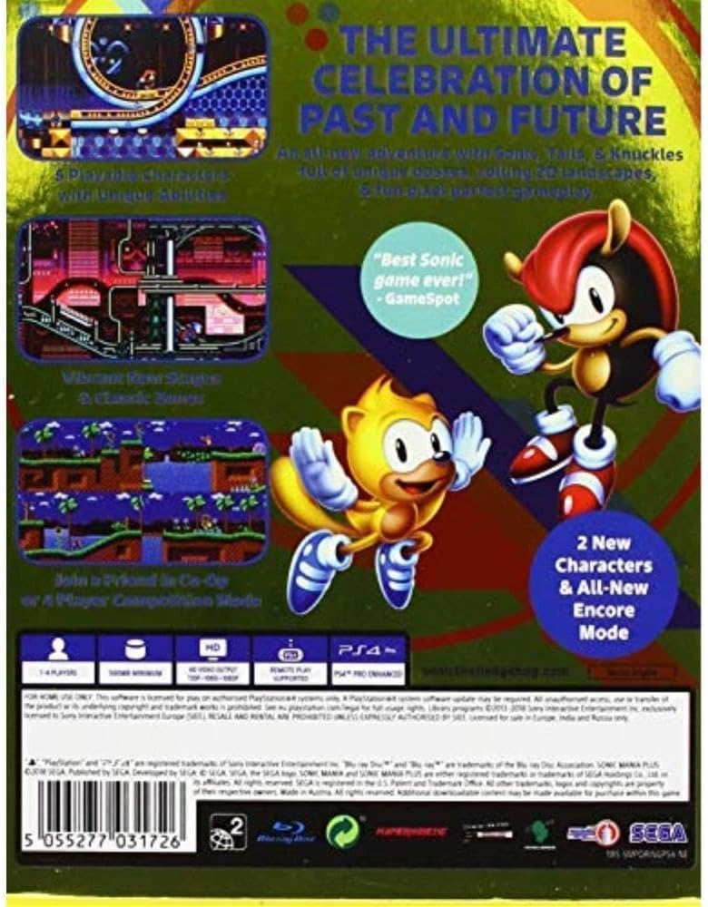 Sonic Mania Plus Ps4 Playstation 4 Game Italian Video Game New Sealed