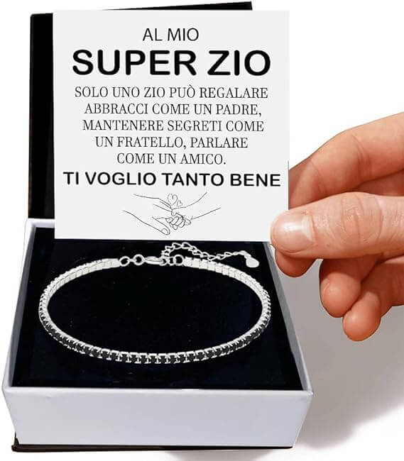 Bracciale Tennis Nero in Argento Sterling 925 - Super Zio