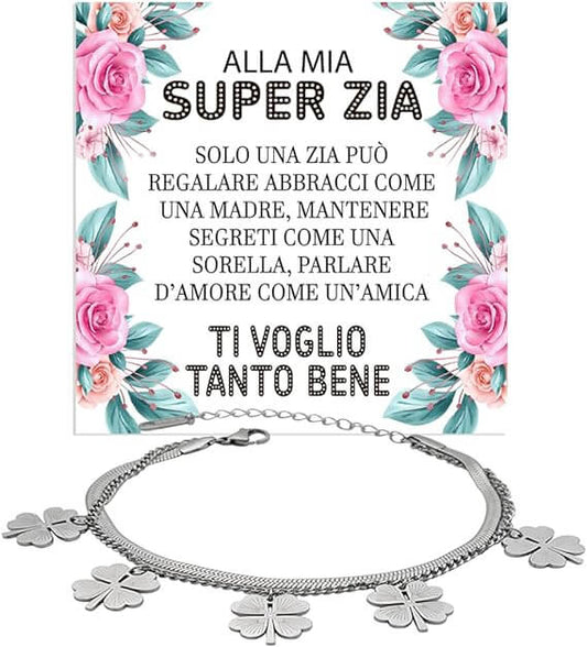 Bracciale Quadrifoglio - Super Zia