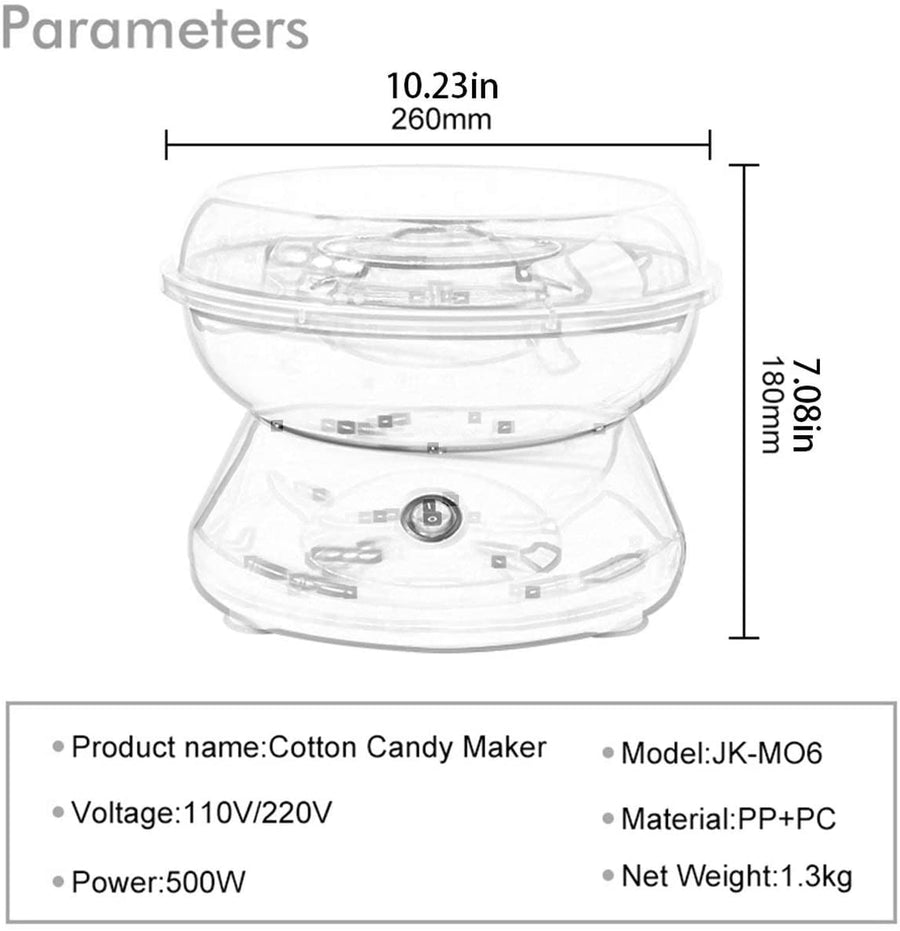 Stainless Steel and Aluminum Cotton Candy Machine 500w