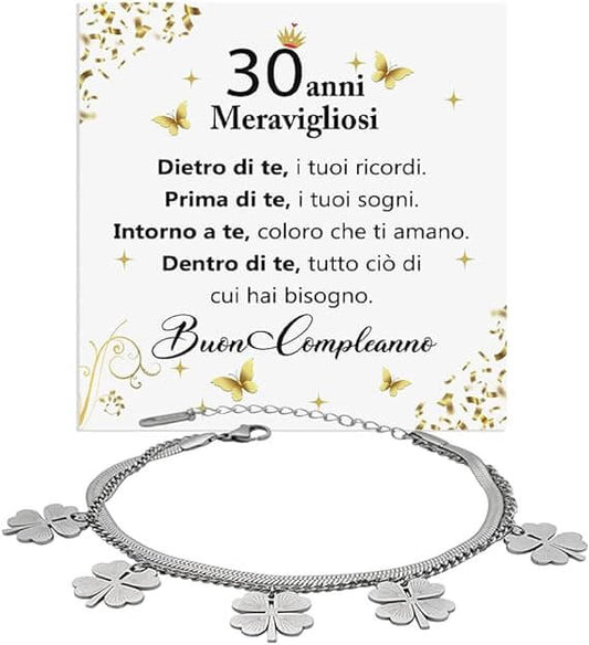 Bracciale Quadrifoglio Compleanno -  30 anni.