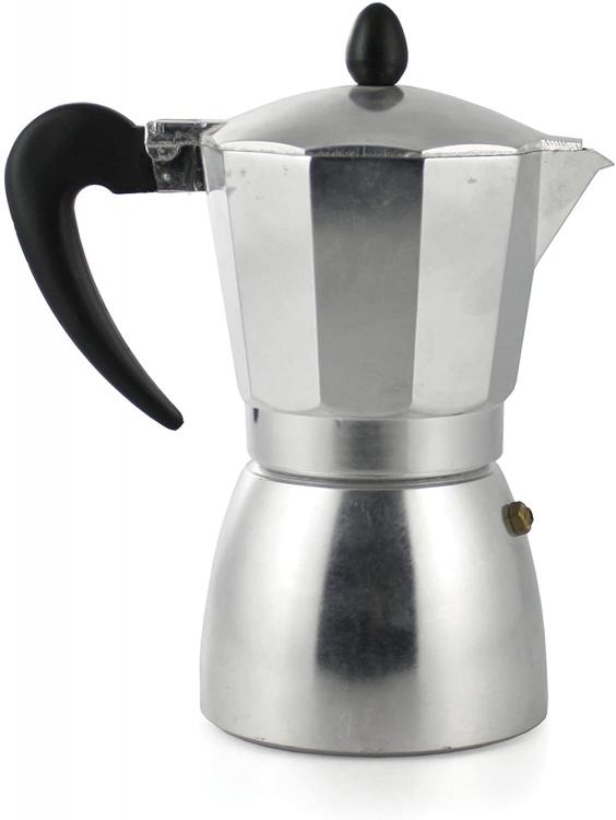 Galileo Caffettiera Pedra 3 Tazze Base Tonda Caffé Metallo Piastra Gas Elettrica