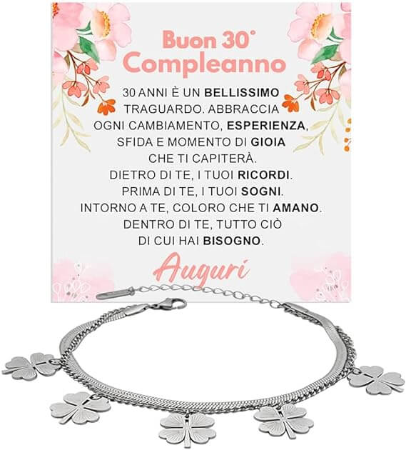 Bracciale Quadrifoglio Compleanno -  30 anni