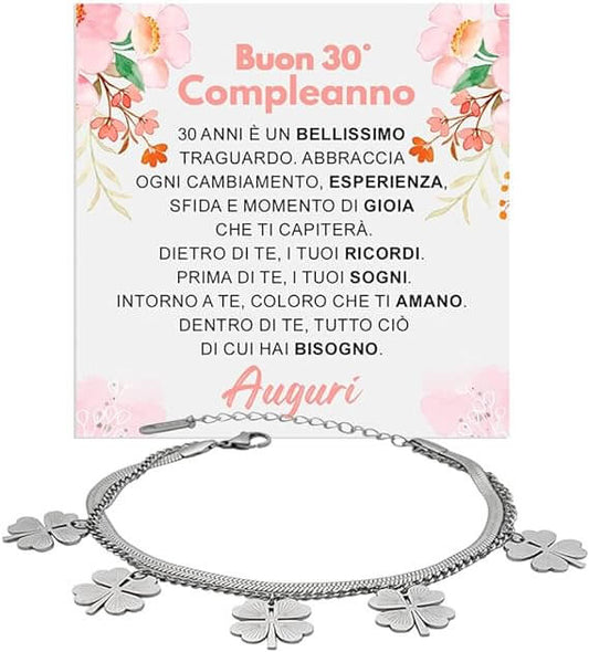 Bracciale Quadrifoglio Compleanno -  30 anni