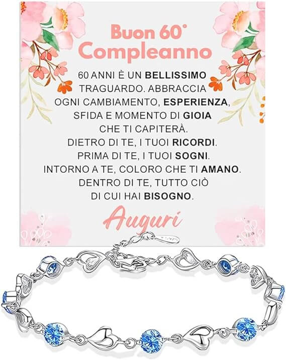 Bracciale Pietre Blu Compleanno - 60 anni