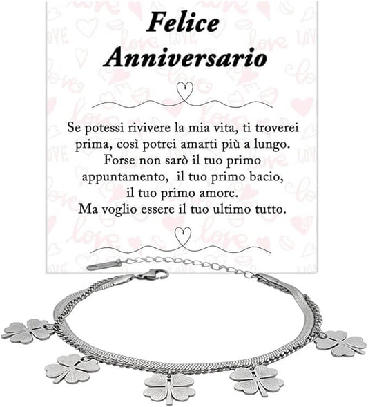 Bracciale Quadrifoglio - Felice Anniversario