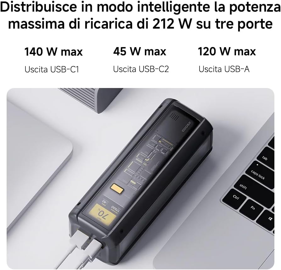 Xiaomi Xiaomi Powerbank HyperCharge 25000MAH 212W display Android/Apple Black