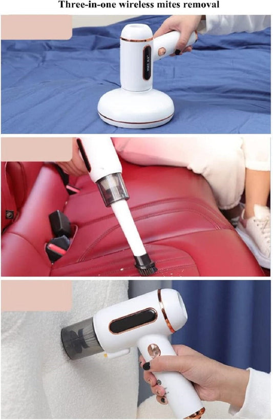 Cordless anti-mite vacuum cleaner for mites with sterilizing UV-C light 120W mattress vacuum cleaner with HEPA filter for mattresses, bed cushions, sofa blankets