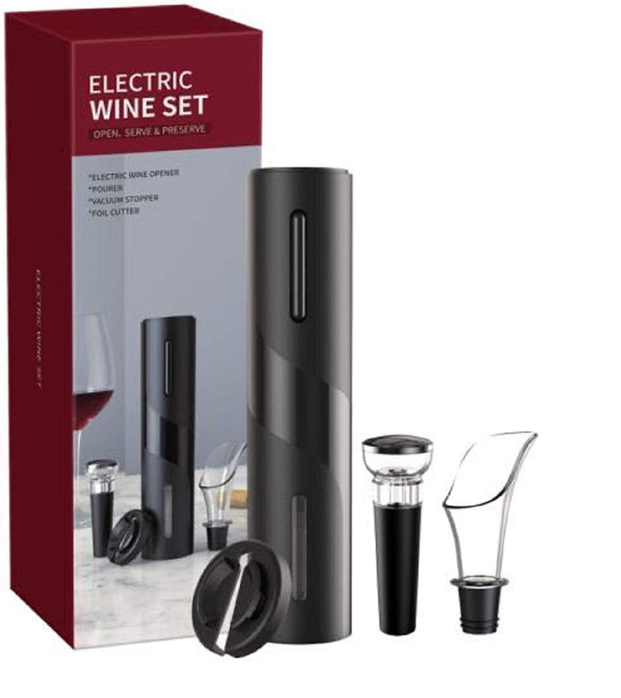 Apribottiglie elettrico set di apribottiglie elettrico con pile tagliapasta stagnola tappo bottiglia di vino versatore di vino per casa ristorante festa come regalo per famiglia