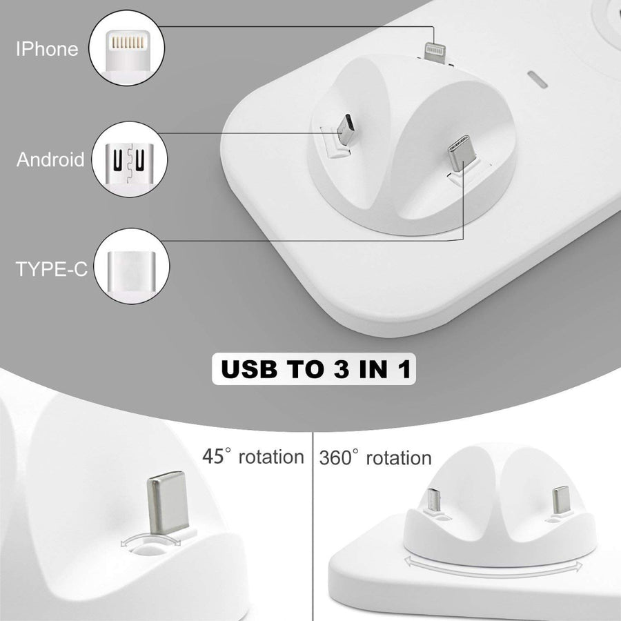 Caricabatterie MicroUSB, Type-C + caricabatterie wireless per smartphones