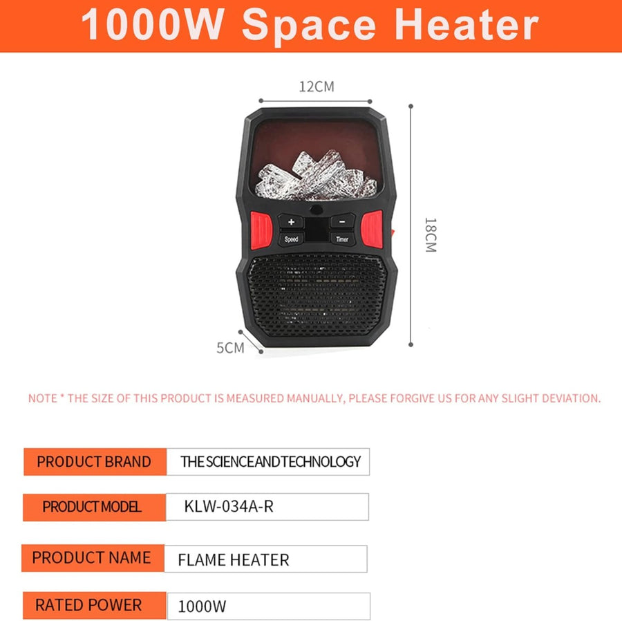 1000w fan heater electric heater low consumption rapid heating silent heater for the home for small rooms