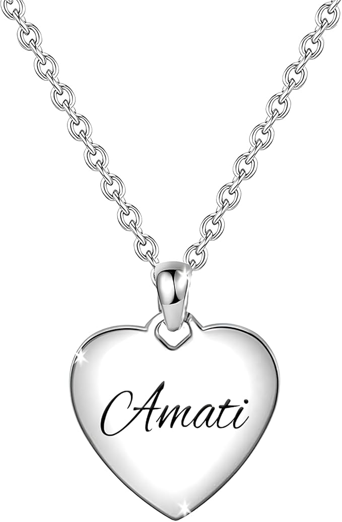 Collana da Donna con Incisione Amati in Acciaio Inox Lucidato
